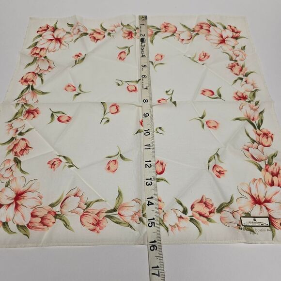 Arnaldo Bassini Vintage Cotton Floral Tulip Handkerchief Neckerchief Bandana NWT - Picture 8 of 9